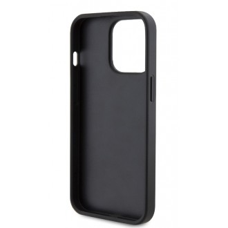 Guess PU Leather 4G Triangle Metal Logo Zadní Kryt pro iPhone 13 Pro Black