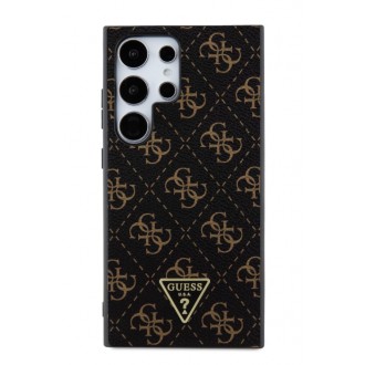 Guess PU Leather 4G Triangle Metal Logo Zadní Kryt pro Samsung Galaxy