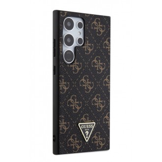 Guess PU Leather 4G Triangle Metal Logo Zadní Kryt pro Samsung Galaxy