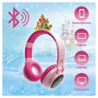 Svítící bezdrátová sluchátka Disney Princezny