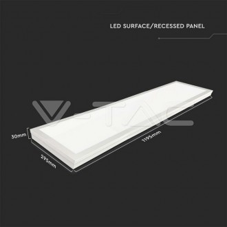 V-TAC LED PANEL 36W 120x30cm IP20 VT-12030 obdélníkový bílí Barevná teplota (К): Denní bílá 4000K VT-12030