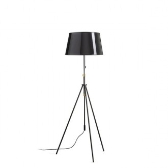 LUTON/RIDICK stojanová lesklá černá zlatá fólie/černá/kov 230V LED E27 15W