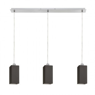 LIZ III 80 závěsná černá sklo/chrom 230V LED E27 3x15W