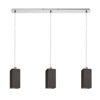 LIZ III 80 závěsná černá sklo/matný nikl 230V LED E27 3x15W