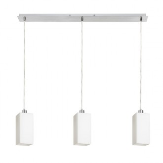 LIZ III 80 závěsná  opálové sklo/chrom 230V LED E27 3x15W