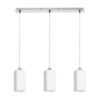 LIZ III 60 závěsná  opálové sklo/chrom 230V LED E27 3x15W