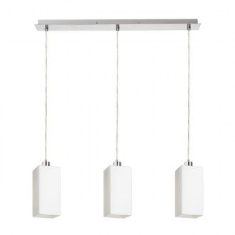 LIZ III 60 závěsná  opálové sklo/matný nikl 230V LED E27 3x15W