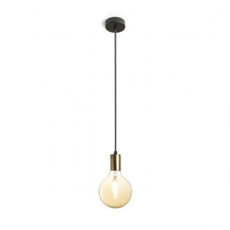 ARAQ závěsná  česaná mosaz/černá 230V LED E27 15W