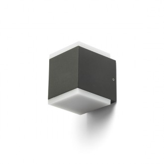 TIRAS II nástěnná antracitová mléčný akryl 230V LED 2x6W IP54 3000K