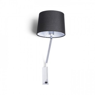 SHARP nástěnná černá chrom 230V LED E27 15W