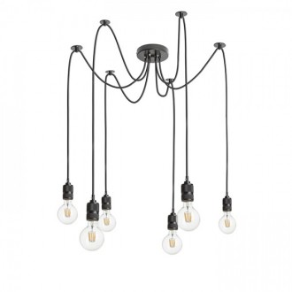 CINDY VI závěsná černá  230V LED E27 6x15W