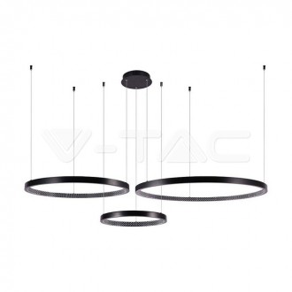 Designová závěsná LED lampa 57W 4000K Crystal černá VT-7824 Barevná teplota (К): Neutrální bílá 4000K VT-7824