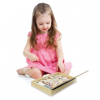 Anglicko-francouzská dřevěná škola slovíček Bio Toys