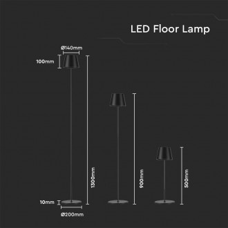 LED stojaci lampa nabíjencí 4W 3000K IP54 V-TAC Barva krytu: Bílá VT-7544