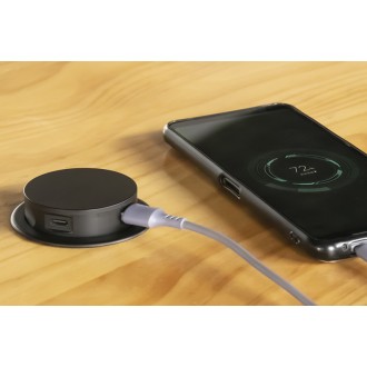 Solight 3z + USB A+C výsuvný blok zásuvek, 2m, černý