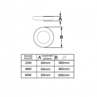T-led LED svítidlo ZULU 32W CCT kulaté černé závěsné Varianta: LED svítidlo ZULU 32W CCT kulaté černé závěsné