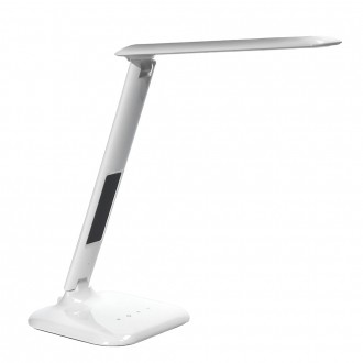 Solight LED stmívatelná stolní lampička s displejem, 7W, volba teploty světla, bílý lesk