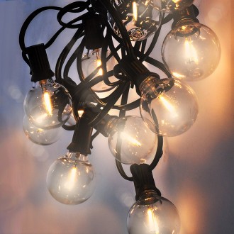 Solight LED venkovní řetěz s žárovkami, 25 žárovek, 15m+5m, 20W, teplá bílá