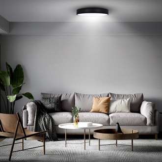 Solight LED stropní osvětlení LECCE, 3CCT, 36W, 2100lm, 30cm, 3000/4000/6000K, černá