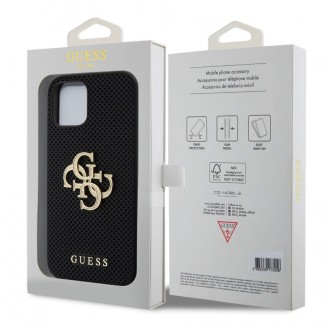 Guess PU Perforated 4G Glitter Metal Logo Zadní Kryt pro iPhone 12/12 Pro