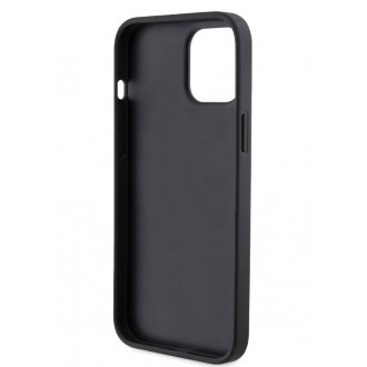 Guess PU Leather 4G Triangle Metal Logo Zadní Kryt pro iPhone 12 Pro Max Black