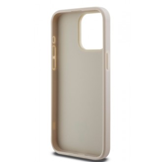 Guess PU Leather 4G Triangle Metal Logo Zadní Kryt pro iPhone 15 Pro Max White