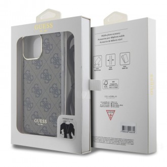 Guess IML 4G Printed Crossbody Popruh Zadní Kryt pro iPhone 15 Pro Max Black