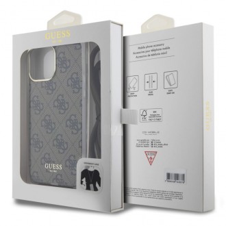 Guess IML 4G Printed Crossbody Popruh Zadní Kryt pro iPhone 15 Pro Brown