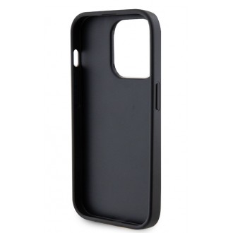 Guess PU 4G Strass Metal Logo Zadní Kryt pro iPhone 15 Pro Black