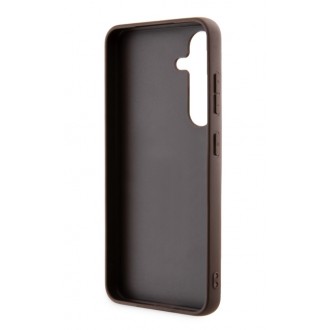 Guess PU 4G Metal Logo Zadní Kryt pro Samsung Galaxy S24+ Brown