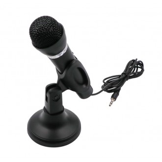 DeTech Mikrofon MC302, 3.5mm - Černá