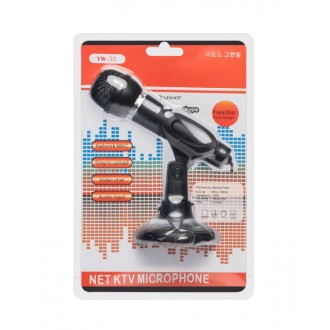 DeTech Mikrofon MC302, 3.5mm - Černá