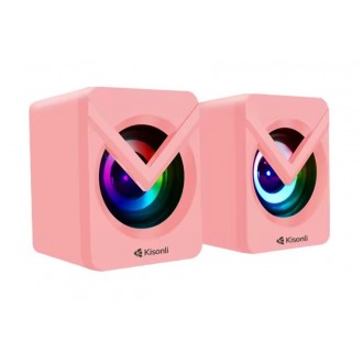 Kisonli L-1040 Reproduktory AUX, 2x2.5W - Růžová