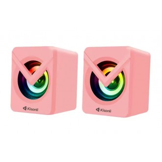 Kisonli L-1040 Reproduktory AUX, 2x2.5W - Růžová
