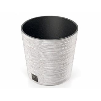 Obal na květník FURU ROUND ECO WOOD 2v1 plastový d25x25cm