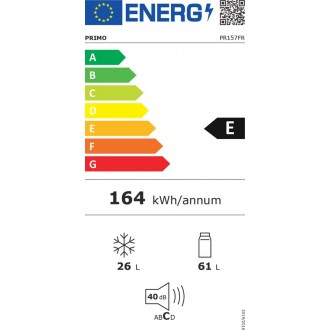 Lednice s mrazákem nahoře - černá  - Primo PR157FR