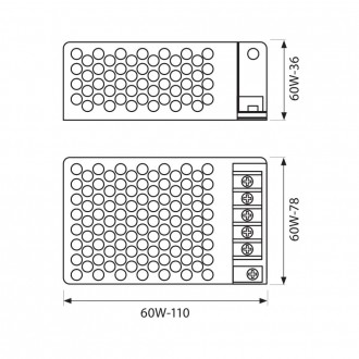 VIVALUX Napájecí adaptér pro LED pásky 60W-5A-IP20-kovový VIV002787