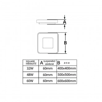 T-led LED svítidlo ZULU 48W CCT hranaté bílé závěsné Varianta: LED svítidlo ZULU 48W CCT hranaté bílé závěsné