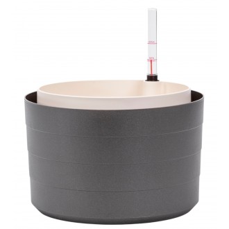 Květináč samozavlažovací Berberis bez závěsu - antracit + sl. kost 26 cm