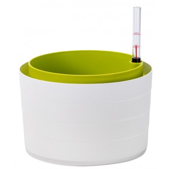Květináč samozavlažovací Berberis bez závěsu - bílá + zelená 26 cm