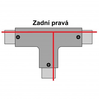 T-led T spojka pro 3F lištu Varianta: Černá zadní levá