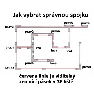 T-led T spojka pro Z3F lištu Varianta: Černá přední pravá