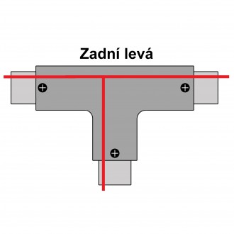 T-led T spojka pro 3F lištu Varianta: Černá zadní levá