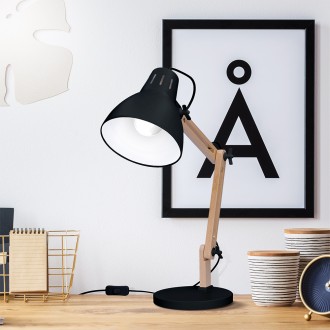 Solight stolní lampa Falun, E27, černá