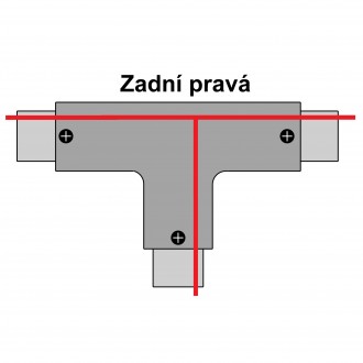 T-led T spojka pro 3F lištu Varianta: Bílá přední pravá