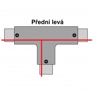 T-led T spojka pro 3F lištu Varianta: Bílá přední pravá