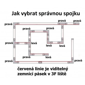T-led T spojka pro 3F lištu Varianta: Bílá přední levá