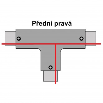 T-led T spojka pro 3F lištu Varianta: Bílá přední levá