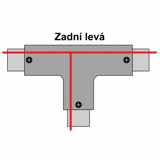 T-led T spojka pro 3F lištu Varianta: Bílá přední levá