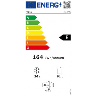Lednice s mrazákem nahoře - černá  - Primo PR157FR